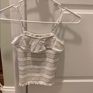 girls smocked tank with ruffles